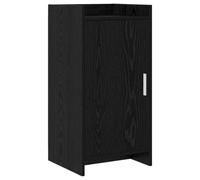 Yisssmeng Buffet en chêne noir 40 x 36 x 80 cm | Armoire d'appoint compacte avec porte et poignée en métal pour couloir, chambre ou salon avec 3 étagères.