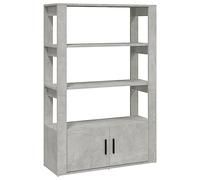 Yisssmeng Buffet gris béton - 80 x 30 x 119,5 cm - Bibliothèque moderne en bois - Commode avec portes et étagères - Élégante armoire d'appoint pour salon, couloir et bureau