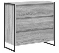 Yisssmeng Buffet Gris Sonoma 79x36x75.5 cm Enfilade avec Tiroir | Meuble de rangement polyvalent pour salon ou cuisine avec structure en bois d'ingénierie et pieds en acier stables.