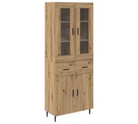 Yisssmeng Buffet Haut 2 Pcs, Meuble de Rangement Chêne Artisanal 180cm