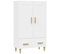 Yisssmeng Buffet Haut Blanc 70x31x115 cm Meuble de Rangement Salon | Rangement spacieux avec 1 tiroir et 2 compartiments pour salon, entrée ou chambre au style scandinave épuré.