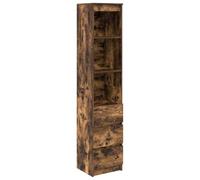Yisssmeng Buffet Haut Chêne Fumé 37,5x35x180 cm Bois d'Ingénierie Armoire | Meuble haut gain de place avec 3 tiroirs et 3 étagères pour salon, couloir ou bureau. Coloris chêne fumé élégant.