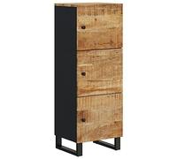 Yisssmeng Buffet Haut Industriel 40x33x110 cm Bois de Manguier Massif | Armoire de rangement haute style industriel en manguier naturel et fer pour salon, entrée et salle à manger.