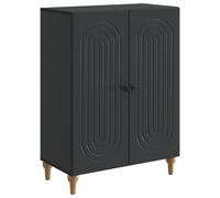 Yisssmeng Buffet noir, commode moderne avec 2 portes et étagères, buffet élégant en bois pour salon ou couloir, 66 x 34,5 x 90 cm