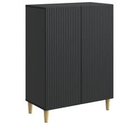 Yisssmeng Buffet noir, commode vintage avec deux portes, armoire en bois, buffet pour salon, couloir et salle à manger, 66 x 34,5 x 90 cm, espace de rangement