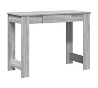 Yisssmeng Bureau d'ordinateur gris Sonoma 100 x 45 x 75 cm en bois avec grand plateau de table et espace de rangement Design moderne Robuste et peu encombrant pour le bureau, la chambre à coucher, le