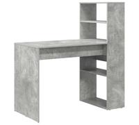 Yisssmeng Bureau en béton gris - 113 x 54 x 120 cm - Design moderne - Bureau d'ordinateur avec 2 étagères - En bois robuste - Pour salon, bureau et étude