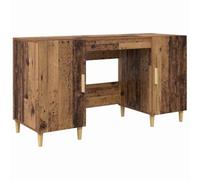 Yisssmeng Bureau en bois vieilli 140 x 50 x 75 cm avec étagère et porte verrouillable Urban Industrial Home Office Gaming