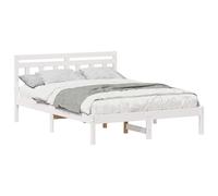 Yisssmeng Cadre de lit 120 x 190 cm en bois avec sommier à lattes et tête de lit, lit simple en bois massif blanc, lit simple solide en bois de pin, lit futon pour chambre à coucher et chambre d'amis