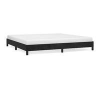 Yisssmeng Cadre de lit 200 x 200 cm en velours noir - Cadre de lit stable avec sommier à lattes pour lit double et lit double - Lit futon moderne sans matelas pour chambre à coucher