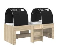 Yisssmeng Cadre de lit 3 pièces avec tunnel en bois - Lit simple pour chambre à coucher et loft - Cadre de lit en chêne Sonoma et noir - 203 x 101 x 68,5 cm