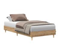 Yisssmeng Cadre de lit 75 x 190 cm sans matelas, lit simple en bois, cadre de lit avec sommier à lattes en chêne artisanal, lit futon solide pour chambre à coucher et chambre d'amis
