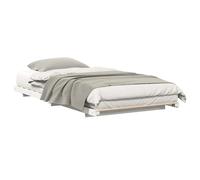 Yisssmeng Cadre de lit 80 x 200 cm blanc, lit en bois de pin massif, lit simple plat sans tête de lit, lit en bois minimaliste pour adultes, lit futon à plateforme stable