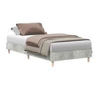 Yisssmeng Cadre de lit 90 x 200 cm - En bois - Lit simple moderne à plateforme pour chambre à coucher - Lit futon minimaliste - Gris béton - 203 x 93 x 25 cm