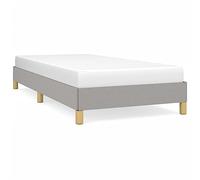 Yisssmeng Cadre de lit 90 x 200 cm gris clair rembourré avec sommier à lattes, cadre de lit en tissu pour chambre à coucher et chambre d'amis, lit futon stable, lit simple, sans matelas