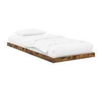 Yisssmeng Cadre de lit de sol 80 x 200 cm en chêne fumé - Cadre de lit futon en bois avec lattes, lit simple plat et lit d'appoint pour lits surélevés et petites chambres à coucher