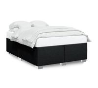 Yisssmeng Cadre de lit noir 140 x 190 cm en polyester résistant et pin massif pour un confort de sommeil accru - Design moderne et durabilité - Pour chambre à coucher, chambre d'amis, chambre