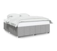 Yisssmeng Cadre de lit sans matelas, 180 x 200 cm, gris clair, en polyester, pieds en pin, sommier à lattes, moderne, robuste, durable