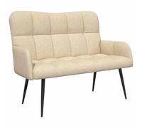 Yisssmeng Canapé 2 places crème 115 x 61 x 87 cm - Canapé causeuse moderne rembourré en tissu avec pieds métalliques stables - Canapé 2 places confortable pour salon et chambre à coucher