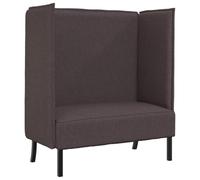 Yisssmeng Canapé 2 Places Dossier Haut 101cm Tissu Marron Foncé | Banquette acoustique semi-ouverte idéale pour bureau, bibliothèque, hall d'accueil et espace de coworking moderne.