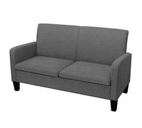Yisssmeng Canapé 2 Places en Tissu et Bois 135x65x76 cm Gris Foncé | Coussins épais et assise large pour un confort optimal dans votre salon, bureau ou petit espace moderne.
