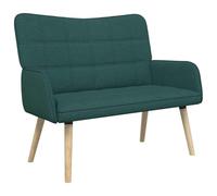 Yisssmeng Canapé 2 places vert foncé, canapé compact pour salon et chambre à coucher, causeuse avec housse en tissu doux et pieds en bois, banc élégant, 115 x 61 x 87 cm