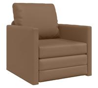 Yisssmeng Canapé Convertible 1 Place en Simili Cuir 60cm Cappuccino | Fauteuil dépliable compact et modulable, idéal pour studio et salon. Assise en mousse avec structure en métal robuste.