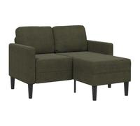 Yisssmeng Canapé d'angle 2 Places avec Méridienne Vert Armée 125 cm | Format compact 125 cm idéal pour petit salon et appartement. Revêtement similicuir durable, entretien facile au chiffon.