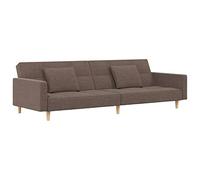 Yisssmeng Canapé-Lit 2 Places Convertible Tissu avec 2 Coussins Taupe | Design modulable 2 en 1 pour salon et petit espace, dossier ajustable et garnissage en mousse confortable.