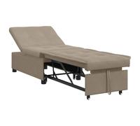 Yisssmeng Canapé-lit avec fonction sommeil, 194 x 67 x 82 cm, moderne en microfibre, chaise longue extensible pour salon et chambre d'amis, taupe avec pieds noirs