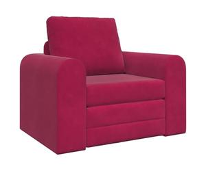 Yisssmeng Canapé-Lit Convertible 1 Place en Velours Bordeaux 98x71x83cm | Fauteuil dépliant modulable et compact en tissu doux avec coussin amovible, idéal pour salon et chambre d'amis.
