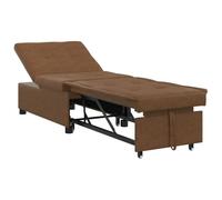 Yisssmeng Canapé-Lit Convertible 1 Place Tissu Marron 194x67x82 cm | Mobilier polyvalent 2-en-1 idéal pour optimiser l'espace dans un salon ou un bureau. Transition rapide en couchage douillet.