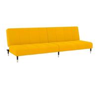 Yisssmeng Canapé-Lit Convertible 2 Places Velours Jaune 200 cm | Transformation rapide en lit double pour salon, studio ou bureau. Assise douillette en velours et dossier réglable.
