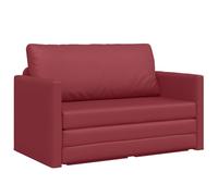 Yisssmeng Canapé-Lit Convertible Bordeaux en Simili Cuir 124x71x78 cm | Ce sofa bordeaux 2-en-1 transforme votre salon ou chambre d'amis avec élégance et offre un assise confortable.