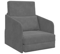 Yisssmeng Canapé-Lit Convertible en Velours Gris Foncé 65x80x83 cm | Fauteuil dépliant gain de place idéal pour votre salon ou studio. Assise moelleuse et structure robuste.