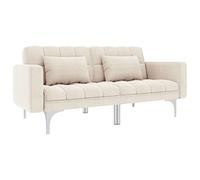 Yisssmeng Canapé-Lit Convertible Tissu Crème avec 2 Coussins | Banquette inclinable 3 positions idéale pour salon et studio. Dossier réglable et pieds en métal robustes pour invité.