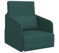 Yisssmeng Canapé-Lit Convertible Tissu Vert Foncé 65x80x83 cm | Fauteuil dépliant 1 place compact en métal et contreplaqué, siège rembourré idéal pour salon et studio
