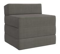 Yisssmeng Canapé-Lit Pliable 2 en 1 Matelas de Sol Chauffeuse Gris Clair | Fauteuil convertible en matelas de sol confortable pour salon chambre et studio housse zippée en velours côtelé lavable