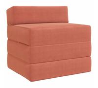 Yisssmeng Canapé-Lit Pliable Rouge Orange Matelas de Sol 70 cm | Chauffeuse convertible 2-en-1 en velours côtelé avec housse amovible zippée pour salon et chambre