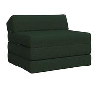 Yisssmeng Canapé-lit pliant, vert foncé, 200 x 70 x 10 cm, matelas de canapé-lit pliable en tissu avec rembourrage en mousse, matelas de sol 2 en 1 pour salon et chambre d'amis