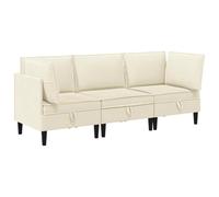 Yisssmeng Canapé Modulaire 3 Places en Tissu Crème pour Salon | Ensemble modulable comprenant 2 canapés d'angle et 1 élément central avec assise en mousse ferme pour votre séjour.