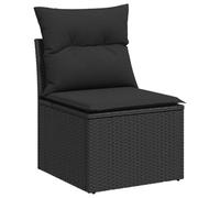 Yisssmeng Chaise de jardin sans accoudoirs avec coussin en rotin synthétique noir