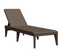 Yisssmeng Chaise longue marron 186 x 60 x 29 cm, chaise longue de jardin aspect rotin avec dossier réglable sur 4 positions, chaise longue stable en polypropylène pour terrasse, balcon et jardin