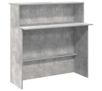 Yisssmeng Comptoir de réception gris béton, 100 x 50 x 103,5 cm, en bois avec étagère intégrée, design moderne, robuste et durable, pour bureau, hôtel, lobby, clinique, salon de beauté