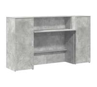Yisssmeng Comptoir de réception gris béton - 180 x 50 x 103,5 cm - En bois - Design moderne avec armoire et grand espace de rangement - Robuste et durable - Pour bureau, hôtel, clinique, salon