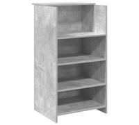 Yisssmeng Comptoir de réception gris béton 55 x 50 x 103,5 cm en bois robuste avec étagère intégrée Design moderne Discret et espace de rangement pour bureau, hôtel, clinique, salon