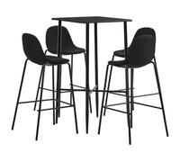 Yisssmeng Ensemble de bar 5 pièces avec table 60 x 60 cm et 4 chaises de | Table haute compacte pour cuisine, salle à manger et bar à domicile avec plateau en MDF facile d'entretien et repose-pieds
