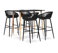 Yisssmeng Ensemble de bar 5 pièces avec table de bar avec 4 tabourets de | Salon moderne pour cuisine, salle à manger et bar à la maison : table debout stable avec chaises de bistrot robustes aspect
