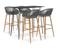 Yisssmeng Ensemble de bar 5 pièces avec table haute de 120 x 60 cm et 4 | Ensemble de salle à manger moderne pour cuisine et bistrot. Structure en métal robuste avec panneau MDF facile d'entretien et