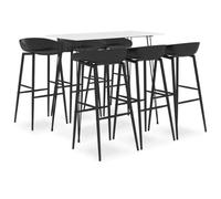 Yisssmeng Ensemble de bar 7 pièces avec 1 table de bar et 6 tabourets de | Ensemble de comptoirs moderne pour cuisine, bistro et salle à manger avec plateau en MDF solide et chaises ergonomiques en